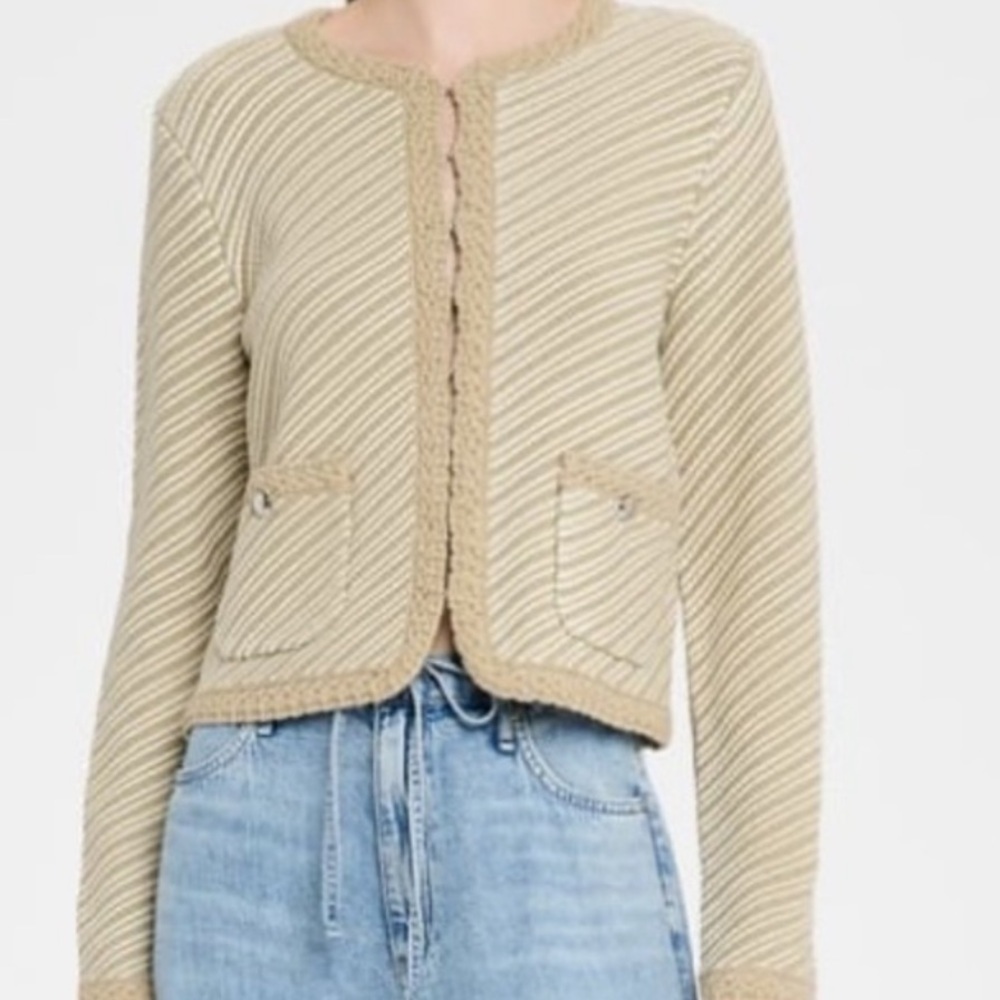 RAG & BONE TEXTURED KNIT CARDIGAN!! Neutral wheat!! New! M
